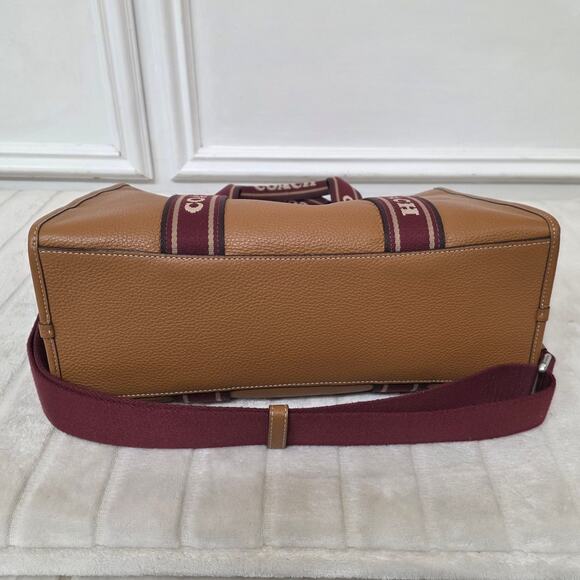 Coach Smith Tote Bag - Tan and Crimson - Picture 12 of 12
